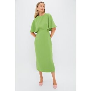 Tuckernuck Bright Lime Green Midi Dress with Capelet